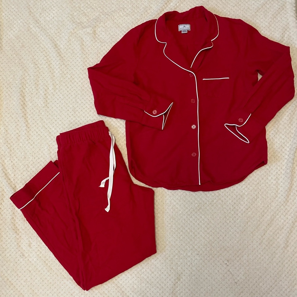 Petite Plume classic red flannel pajama set size xs